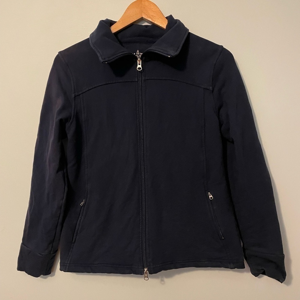 Neon Buddha Zip Up Sweater Navy Small
